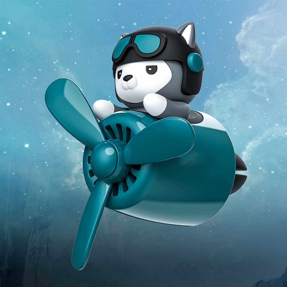 Quạt Khuếch Tán Hương Thơm Gắn Điều Hòa Xe Hơi Hình Chó Husky Kiểu Retro Hoài Niệm &amp; Lãng Mạn