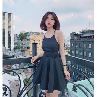 Đầm xòe đan lưng