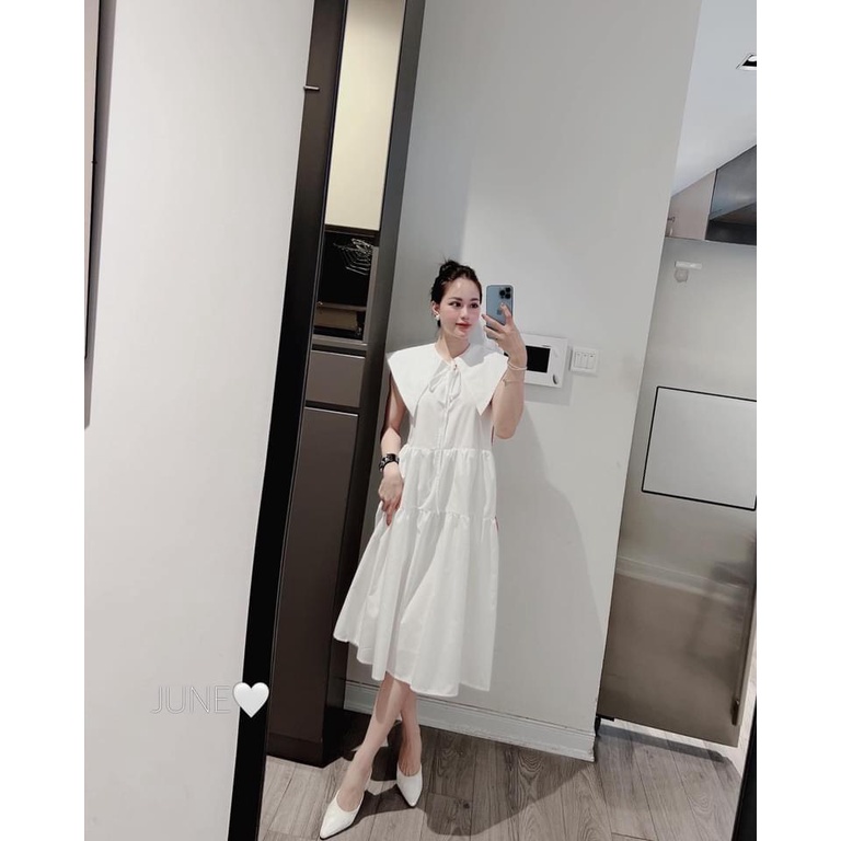VÁY SUÔNG 3 TẦNG CỔ CHỜM