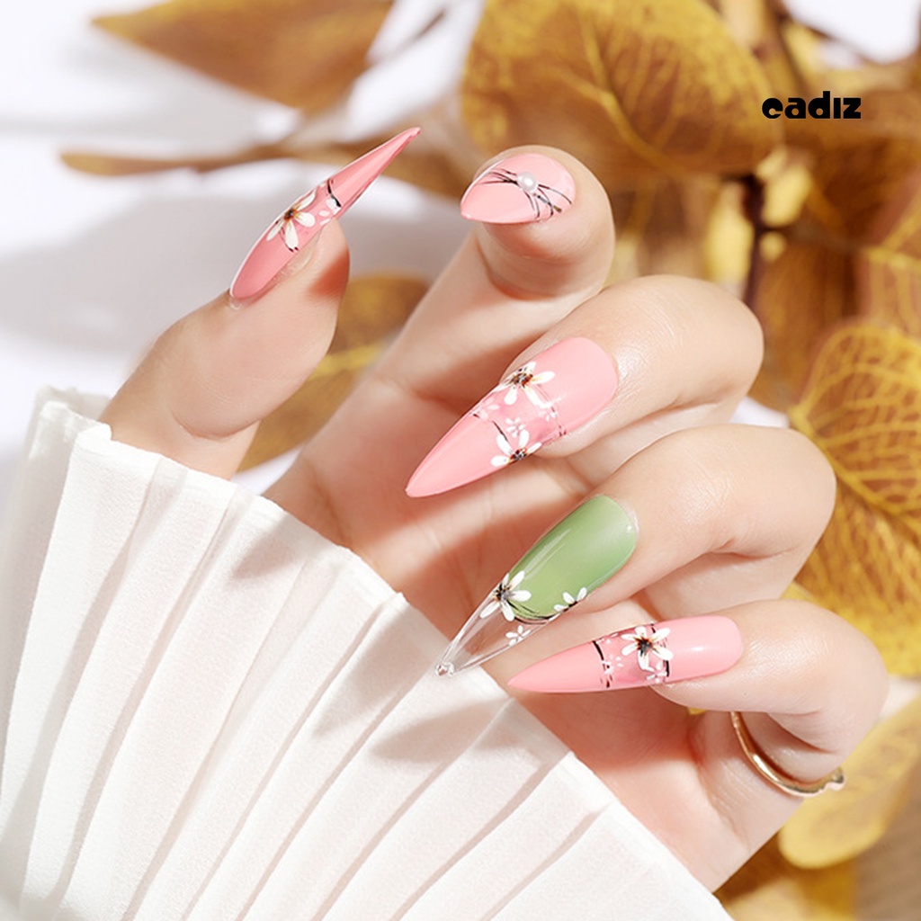 Bộ 100 Khuôn Tạo Hình Móng Tay Nhân Tạo Trong Suốt Siêu Mỏng Không Bị Nhăn Cho Salon