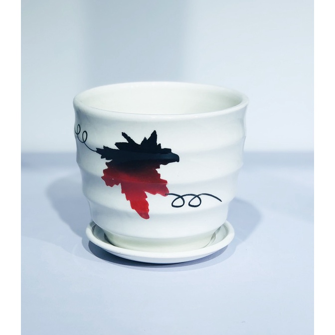 Combo 3 Chậu Sứ  Bát Tràng Trồng Cây Cảnh, Sen Đá, Xương Rồng