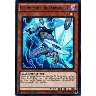 Thẻ bài Yugioh - TCG - Destiny HERO - Disk Commander / LEHD-ENA08'