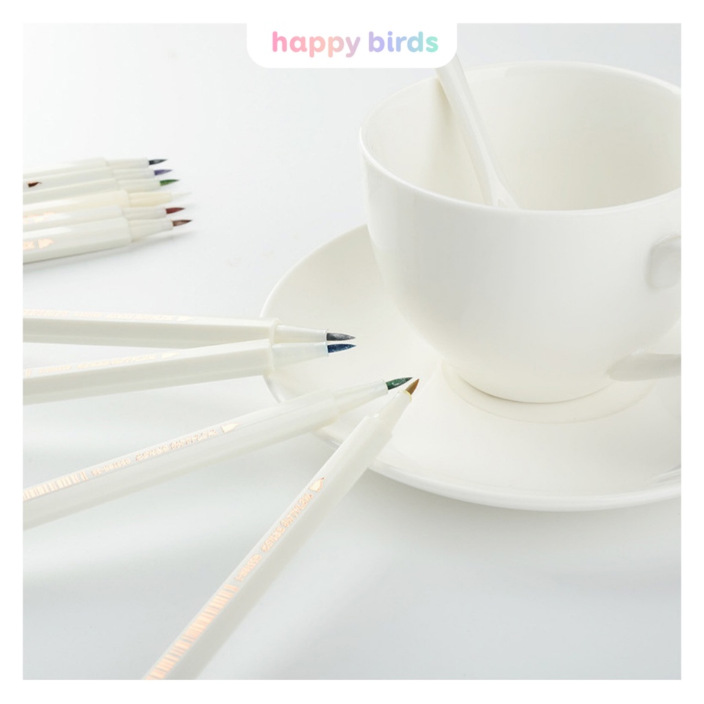 Bút brush bút lông mềm Winzige brush pen Metallic soft mực đều màu ánh nhũ kim tuyến viết thư pháp mực đều màu HappyBird