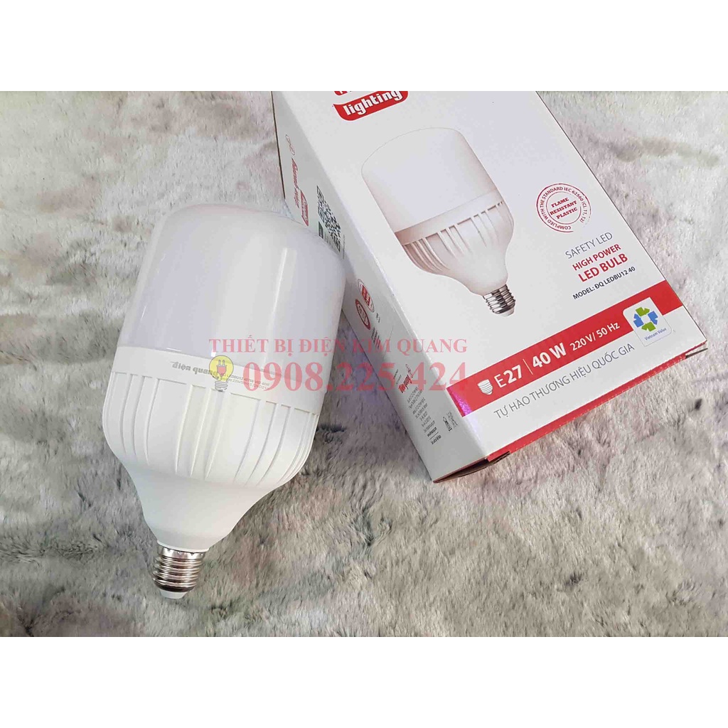 Bóng LED bulb công suất lớn Điện Quang 30W/40W/50W TRẮNG 6500K