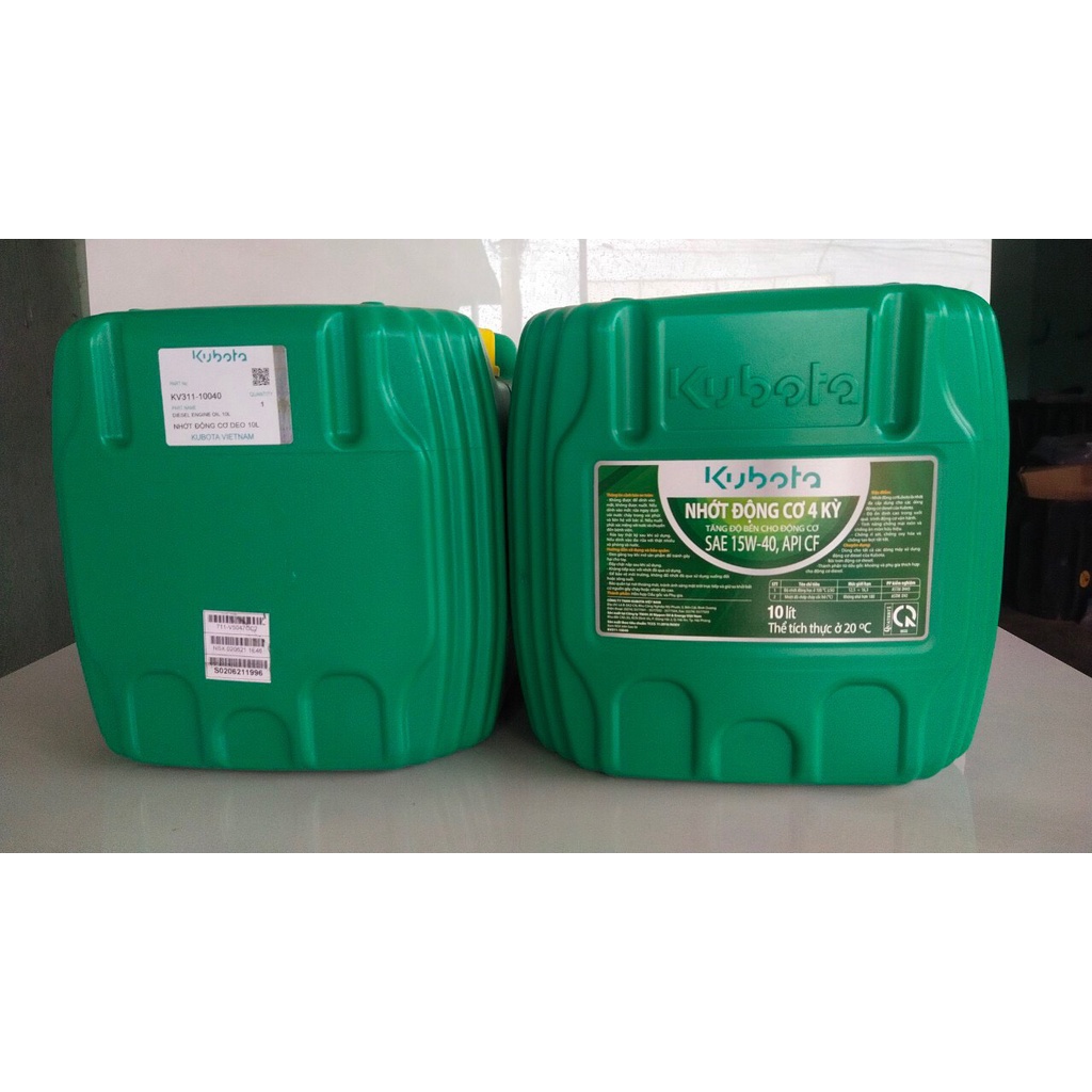 Dầu nhớt động cơ 4 kỳ SAE 15w40 KUBOTA can 10l chuyên cho máy nông nghiệp