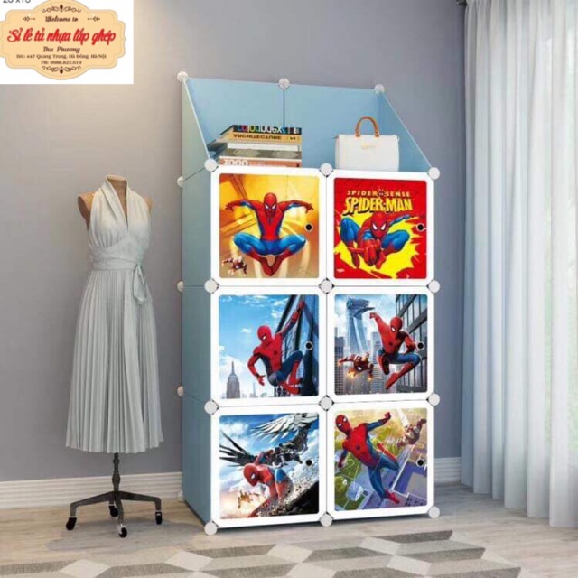 TỦ NHỰA LẮP GHÉP ĐA NĂNG 6+2 GÓC SÂU 47cm. Tặng kèm 1 treo đồ.