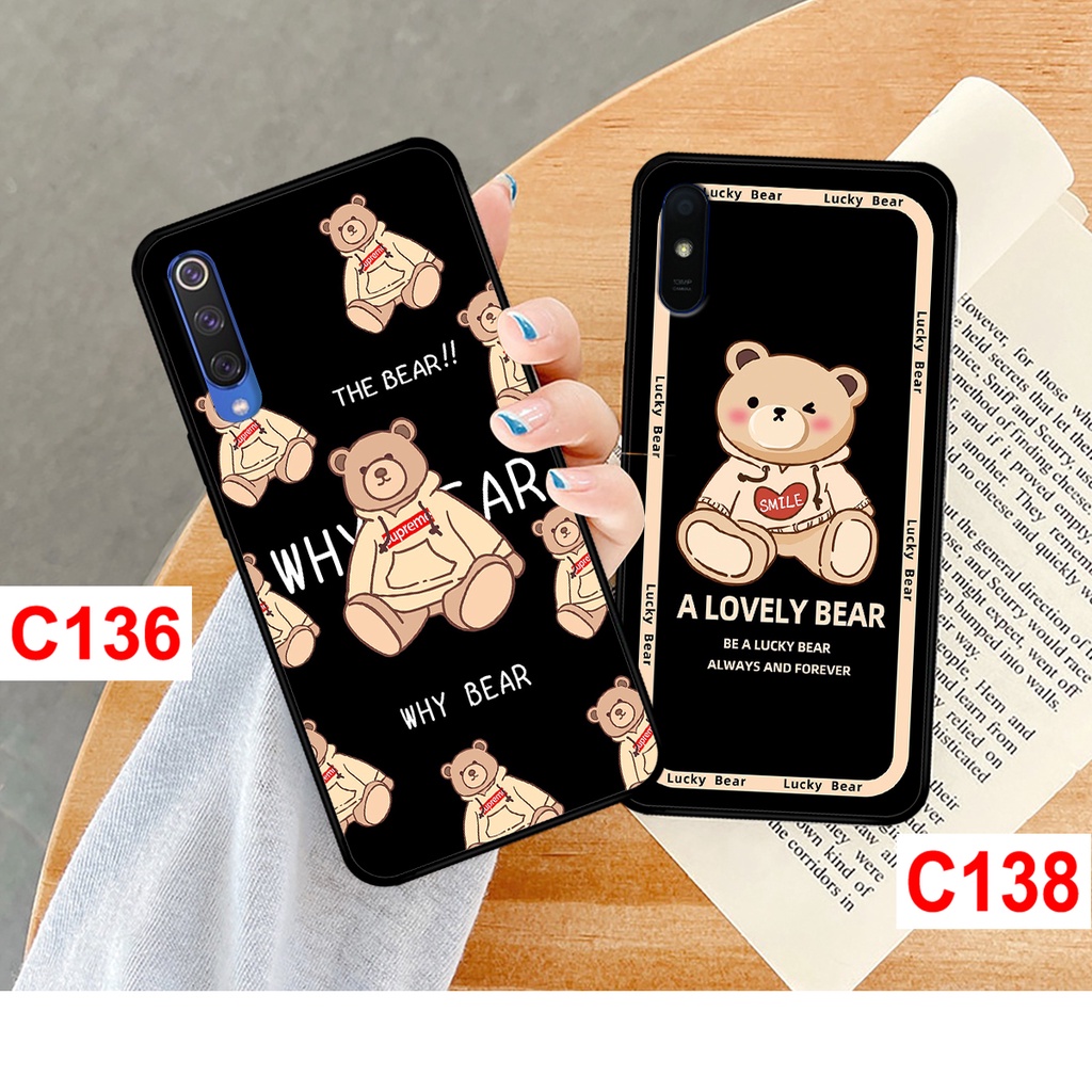 Ốp Redmi 9A - Xiaomi Mi 9 - Mi 9 SE in hình gấu bear cute đáng yêu . ốp xiaomi redmi rẻ bền đẹp.