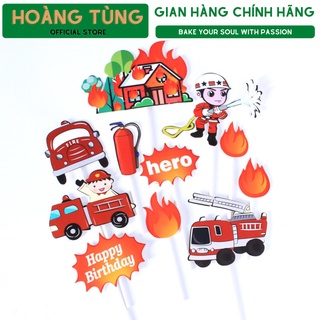 Set trang trí bánh sinh nhật, bánh kem, cứu hỏa