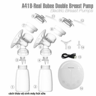 máy hút sữa điện đôi real bubee