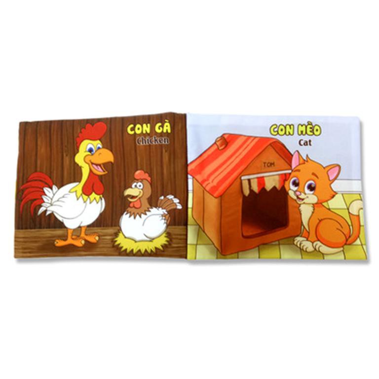Bộ 3 sách vải cho bé chơi mà học Pipo - Động vật