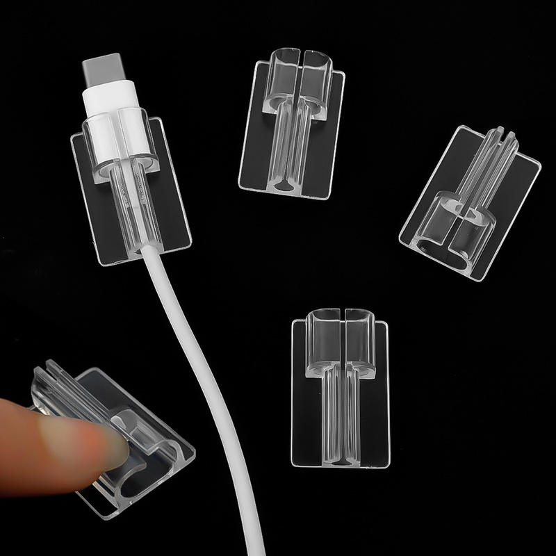 1/5 Kẹp Giữ Dây Cáp Sạc Trong Suốt Cho Điện Thoại