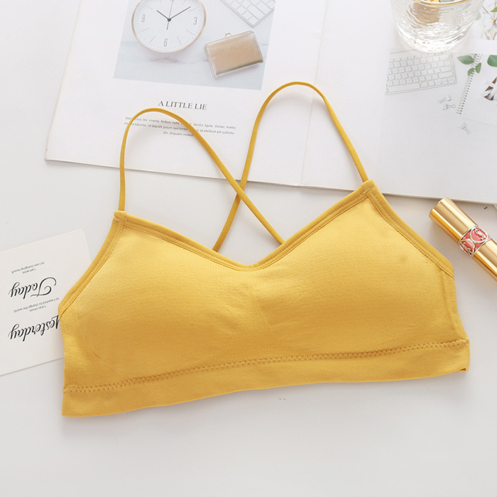 Lingerie Three-Pole Cross Straps Wrapped Chest Girl Student Seamless Beautiful Back No Steel Ring Bra Underwear Vest Ladies | BigBuy360 - bigbuy360.vn