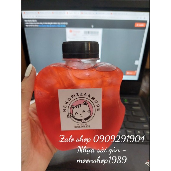 Chai nhựa APPLE cổ rộng 330ml kèm nắp cao cấp | BigBuy360 - bigbuy360.vn