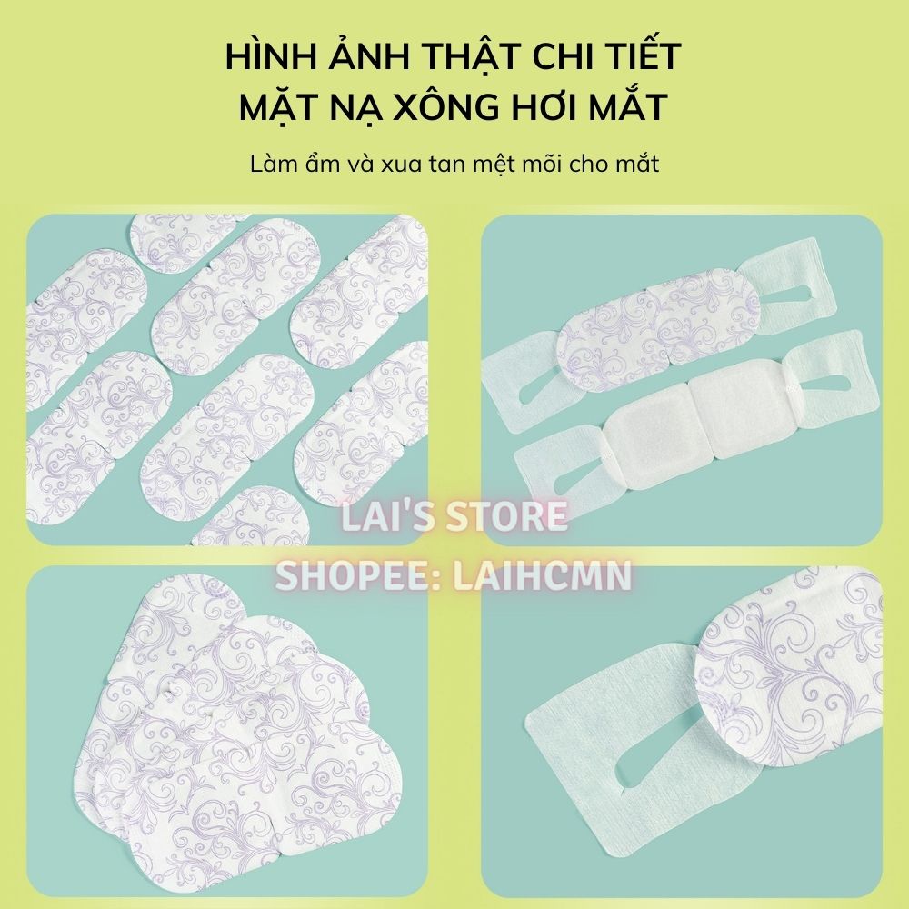 Hộp 5 Miếng Mặt Nạ Mắt Nóng Xông Hơi Mắt, Chườm Nóng, Giúp Giảm Mỏi Mắt, Căng Thẳng, Giúp Ngủ Ngon, Mờ Quầng Thâm Mắt