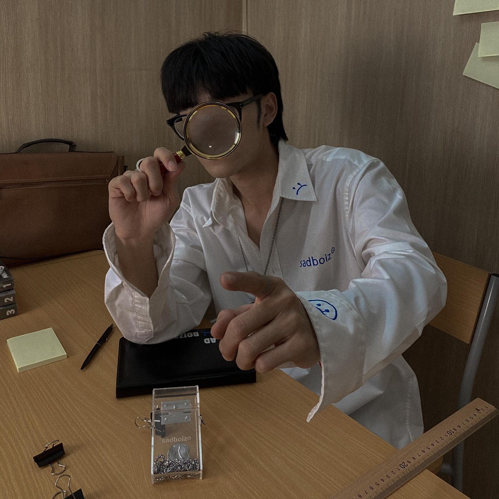 Áo sơ mi tay dài SADBOIZ Sad Signature Oversized WHITE | BigBuy360 - bigbuy360.vn