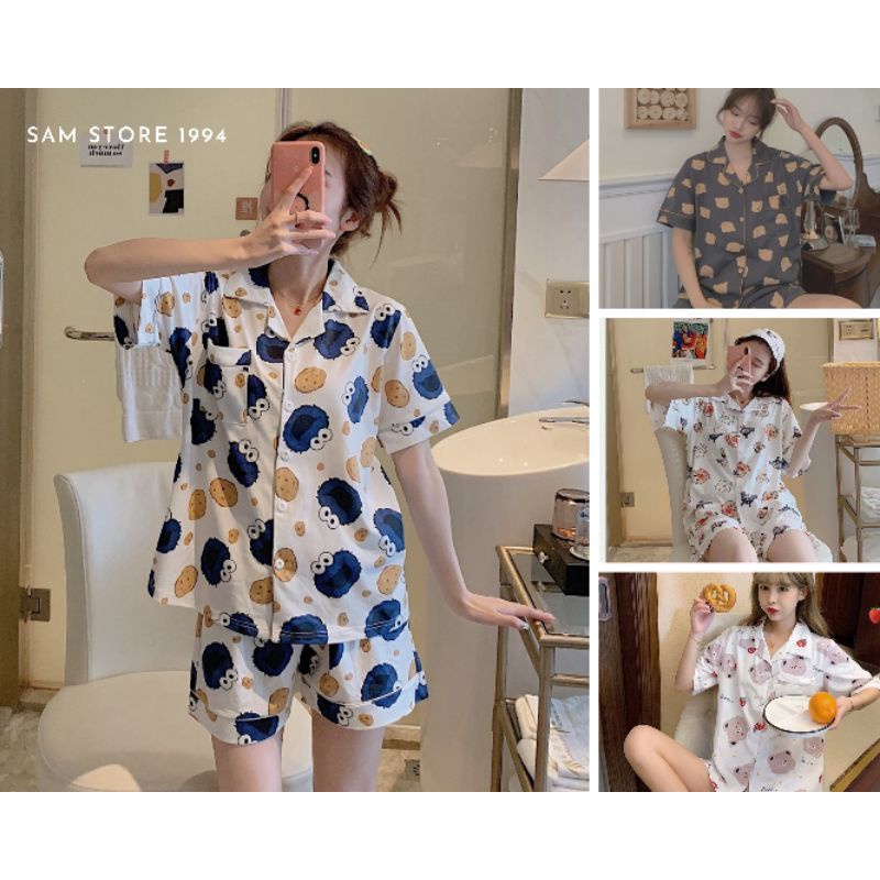 BỘ ĐỒ CỘC NỮ 🍒 BỘ PIJAMA NỮ CHẤT LỤA KATE THÁI