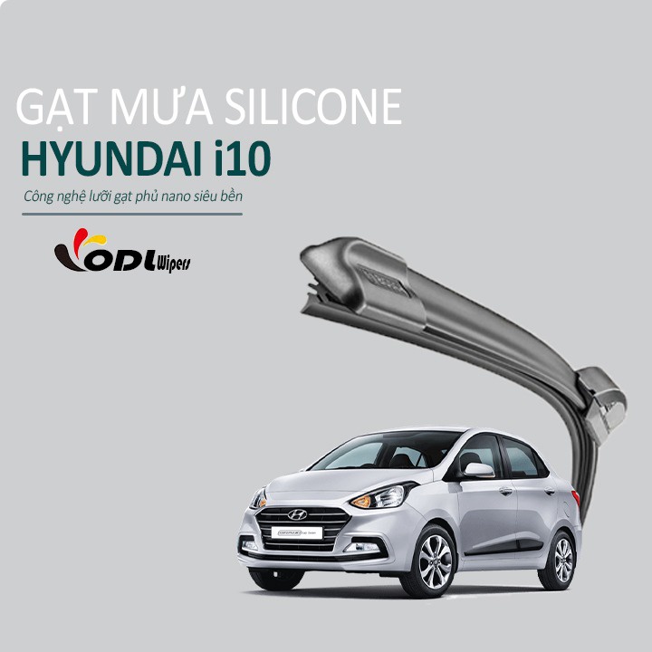 Gạt Mưa Xe Hyundai i10 Gạt Mưa Thân Mềm Lưỡi Silicone Phủ Nano Siêu Sạch