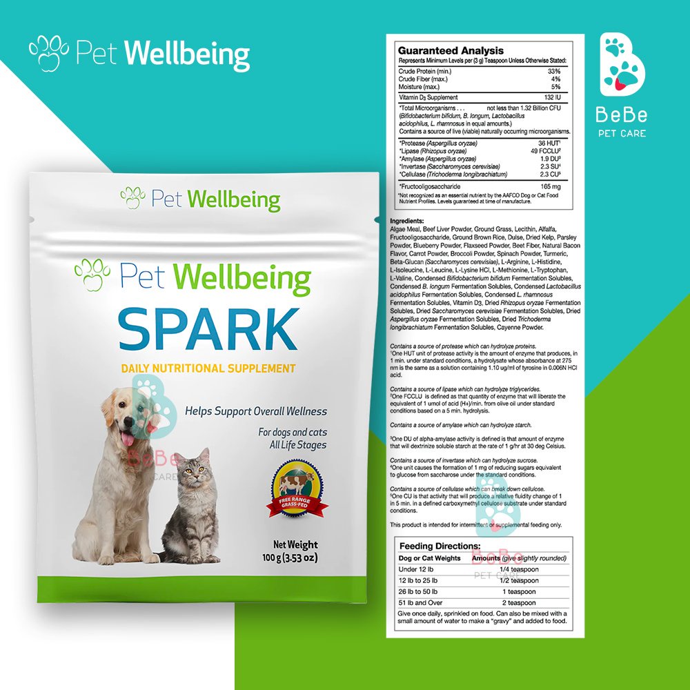 PET WELLBEING Daily Nutritional Supplement 100Gr - Bột Bổ Sung Tối Ưu Dinh Dưỡng Cho Chó Mèo