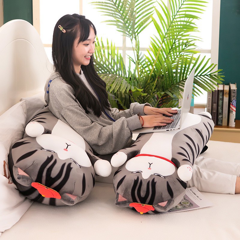Gối Ôm Mèo Hoàng Thượng Size 70cm- 1m- 1m2-1m4-1m5, Gấu Bông Mèo To Và Dài, Hàng Đẹp Y Hình