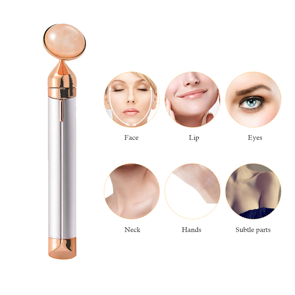 COD Face Massager Jade Roller Face Contour Vibrating Facial Roller and Massager