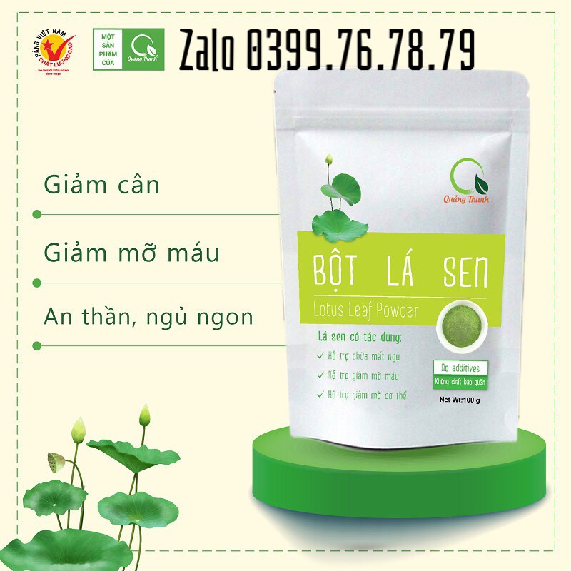 Bột lá sen nguyên chất Quảng Thanh  gói 100 gr