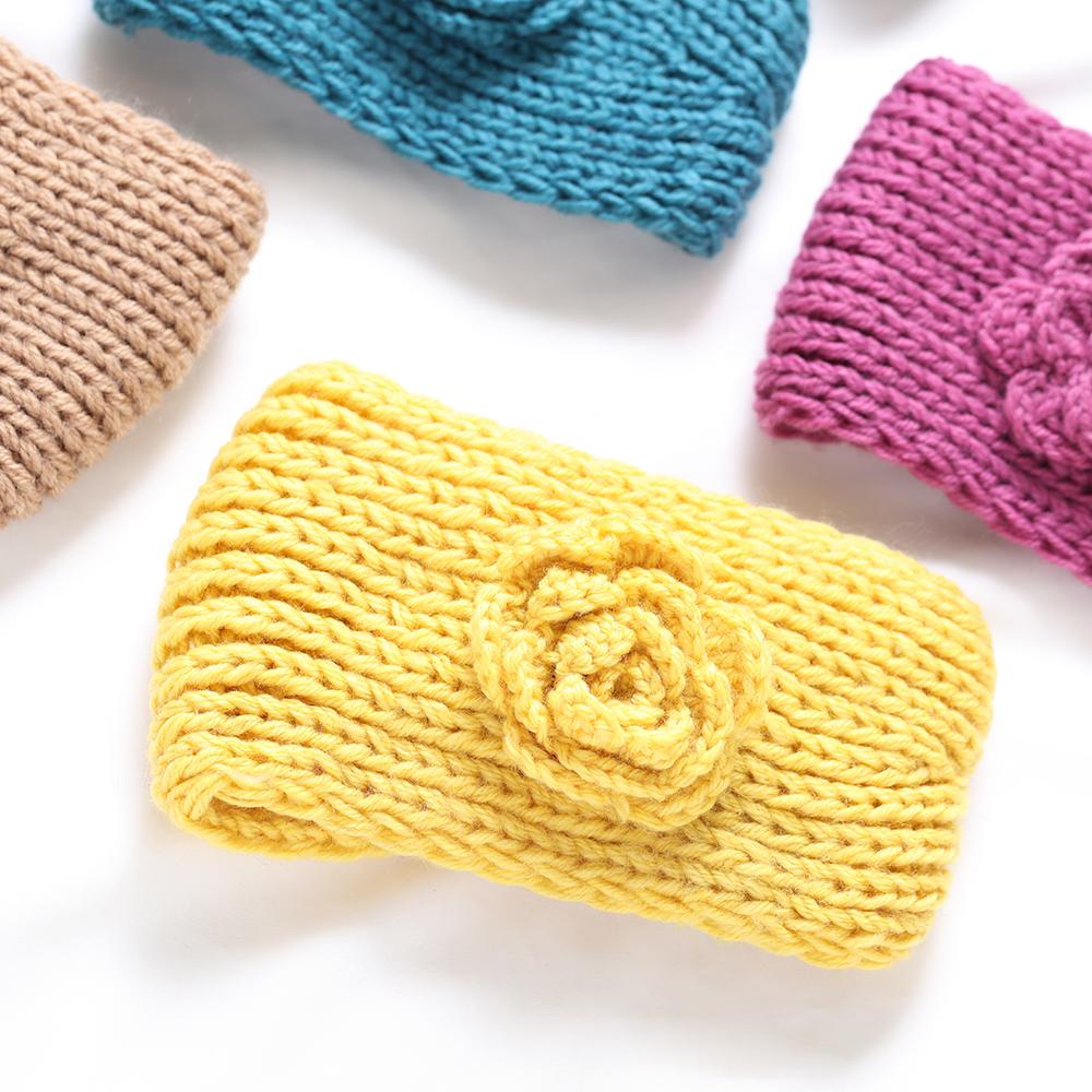 MIH Băng Đô Cài Tóc Bản Rộng Đính Hoa Trà Ấm Áp Mùa Đông