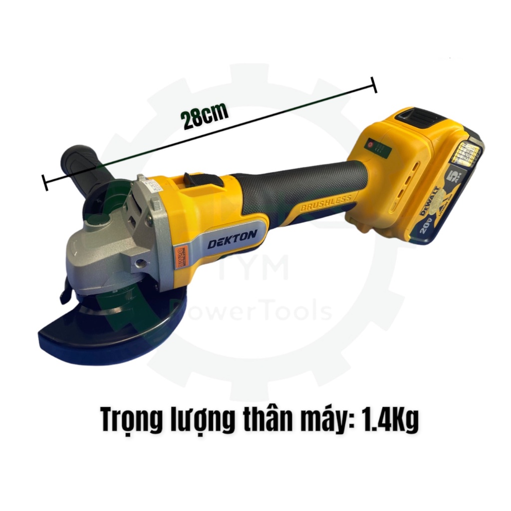 MÁY MÀI PIN DEKTON SỬ DỤNG CHÂN PIN DEWALT MODEL D20-AG100S