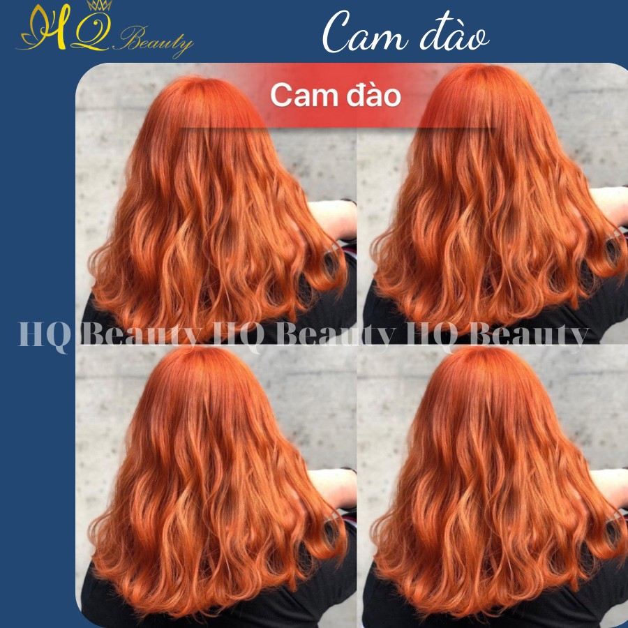 (Ảnh thật màu Cam đào) Thuốc nhuộm tóc chiết xuất thảo dược, hàng nhập khẩu, tặng oxy và gang tay