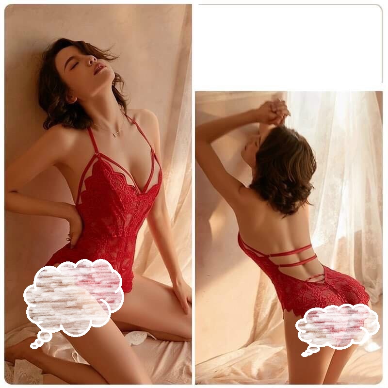 Váy ngủ, Đồ ngủ sexy, Bộ jump ren, ngực V xẻ đáy siêu quyến rũ