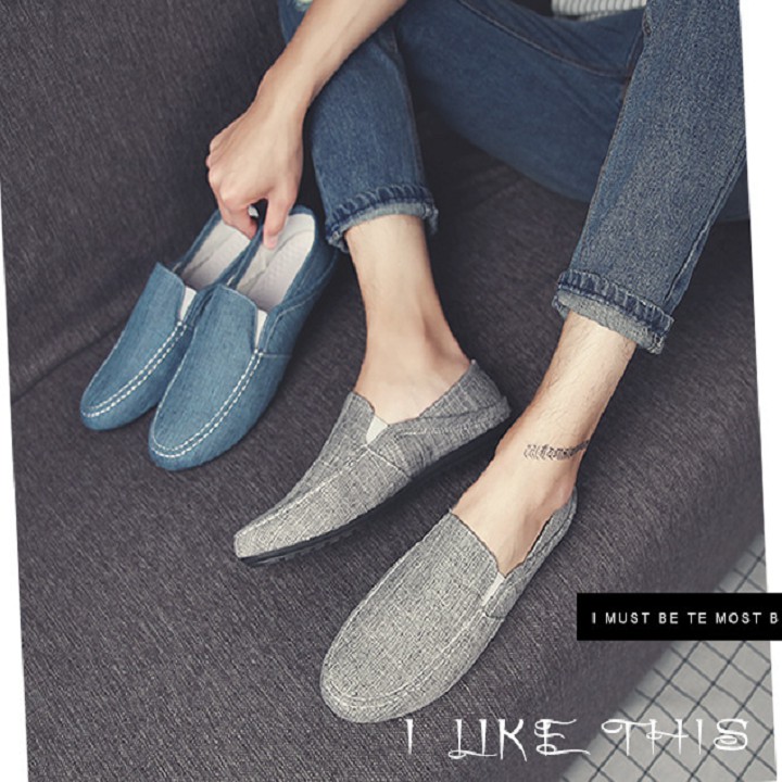 SS104 - Giầy Lười Nam Hàn Quốc Màu Xanh