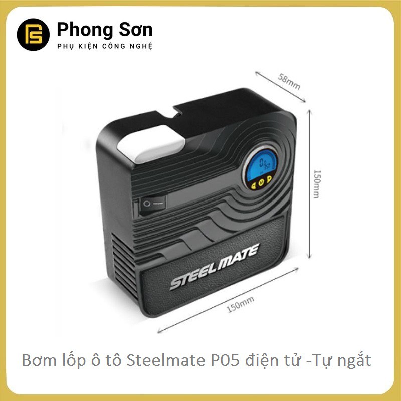 Máy bơm lốp ô tô, xe hơi điện tử thông minh Steel mate P05 - Bảo hành 06 Tháng