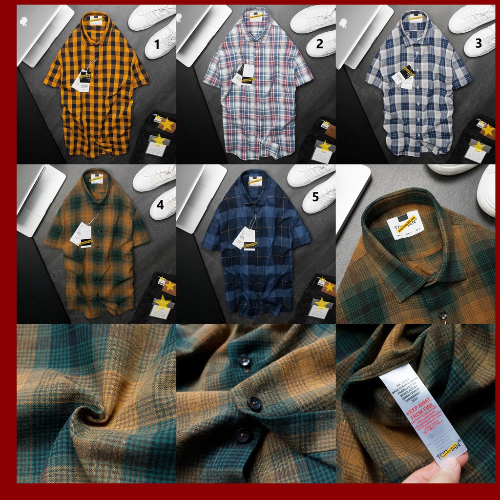 SMTM1 - Sơmi Caro Tốp Men SLimFit - 5 màu phục vụ xuân hè , sơmi đẹp phục vụ phái mạnh !