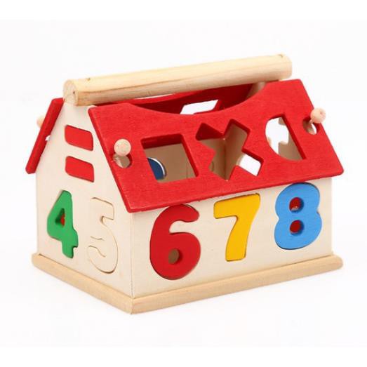[FREESHIP 50K] Bộ đồ chơi ngôi nhà gỗ thả hình và số phát triển trí tuệ cho bé hàng chuẩn đẹp