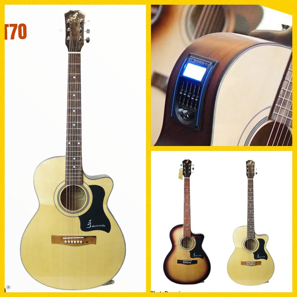 Đàn Guitar acoustic ba đờn T70 chính hãng - chiết khấu cao - tặng Full phụ kiện