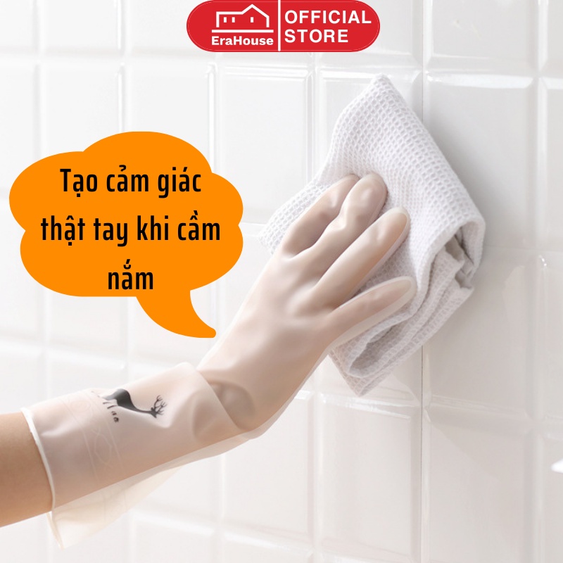 Găng tay rửa bát EraHouse găng tay cao su rửa chén, siêu dai siêu bền chống rách chống hóa chất ERH01