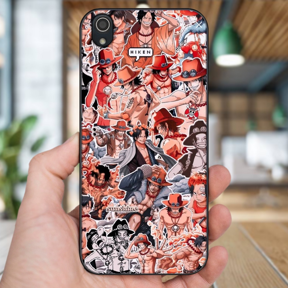 Ốp lưng Vivo Y91c viền đen in hình Ace One Piece