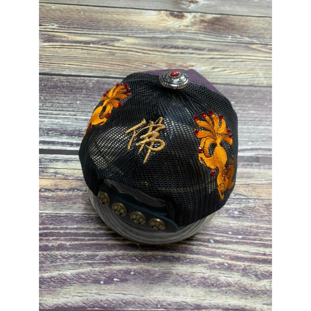 Nón ông địa mũ four 441 ngộ không đính đá phối lưới logo thêu