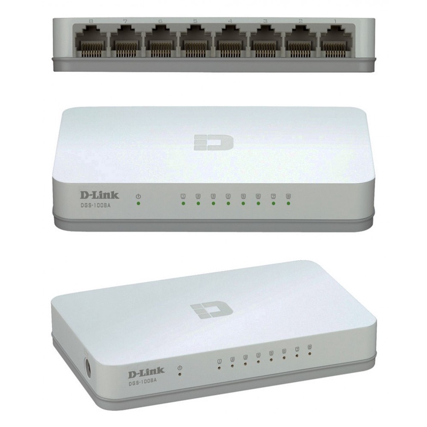 Switch Dlink 8Port DGS-1008A 10/100/1000 chia cổng mạng ra 8 cổng tốc độ 1Gbps