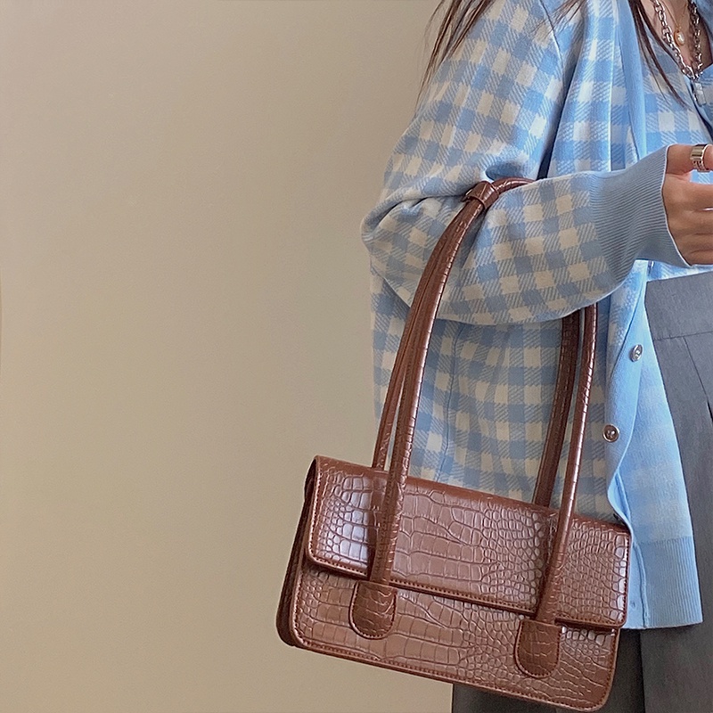 Túi Đeo Vai Dáng Vuông Nhỏ Giả Da Cá Sấu Thời Trang Cao Cấp Cho Nữ 2021