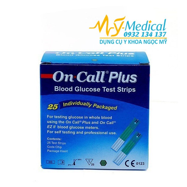 Que đường huyết On Call Plus, hộp 25 que