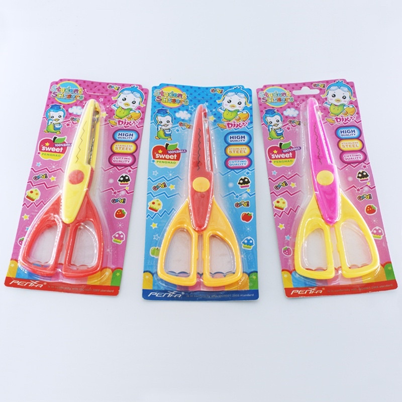 Kéo cắt giấy tạo sóng, kéo răng cưa, kéo tạo kiểu gợn sóng dụng cụ thủ công (Giao màu ngẫu nhiên)