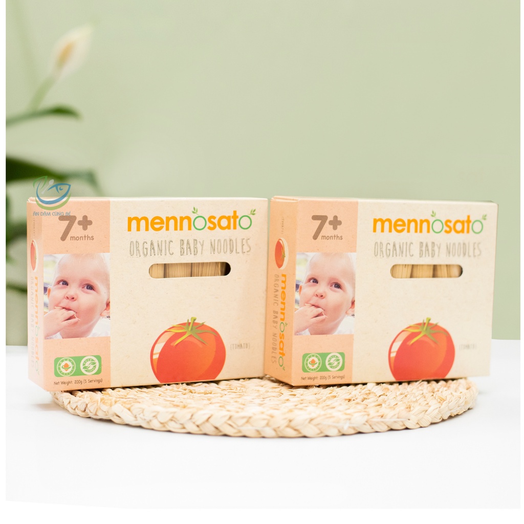 Mì somen rau củ hữu cơ cho bé Mennosato chính hãng, mì nui ăn dặm cho bé 7 tháng