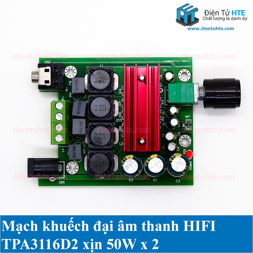 Mạch khuếch đại âm thanh HIFI TPA3116D2 50W + 50W XR-164 [HTE Quy Nhơn CN2]