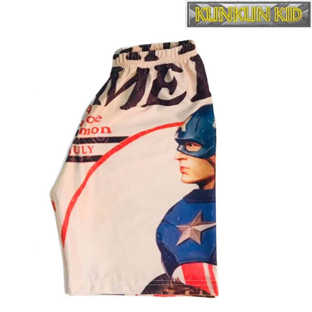 Set quần áo bé trai thun lạnh in hình siêu anh hùng captain america KUNKUN KID BL132