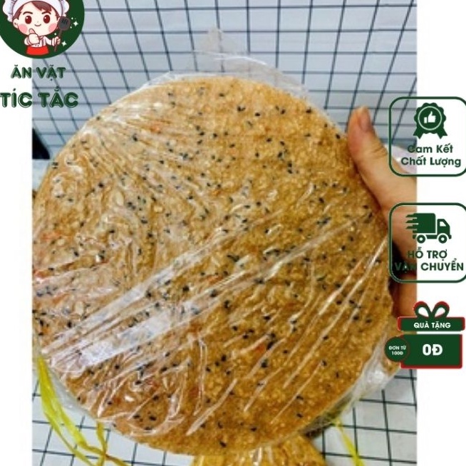 Bịch 10 Cái Bánh Đa Tép - Bánh Đa Mè Dừa Thơm Ngon Béo Giòn Rụm - Bánh Tráng Nướng Đặc Sản Tây Ninh