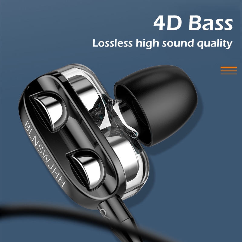 Tai nghe nhét tai âm bass hifi 4D có mic chất lượng cao tiện dụng