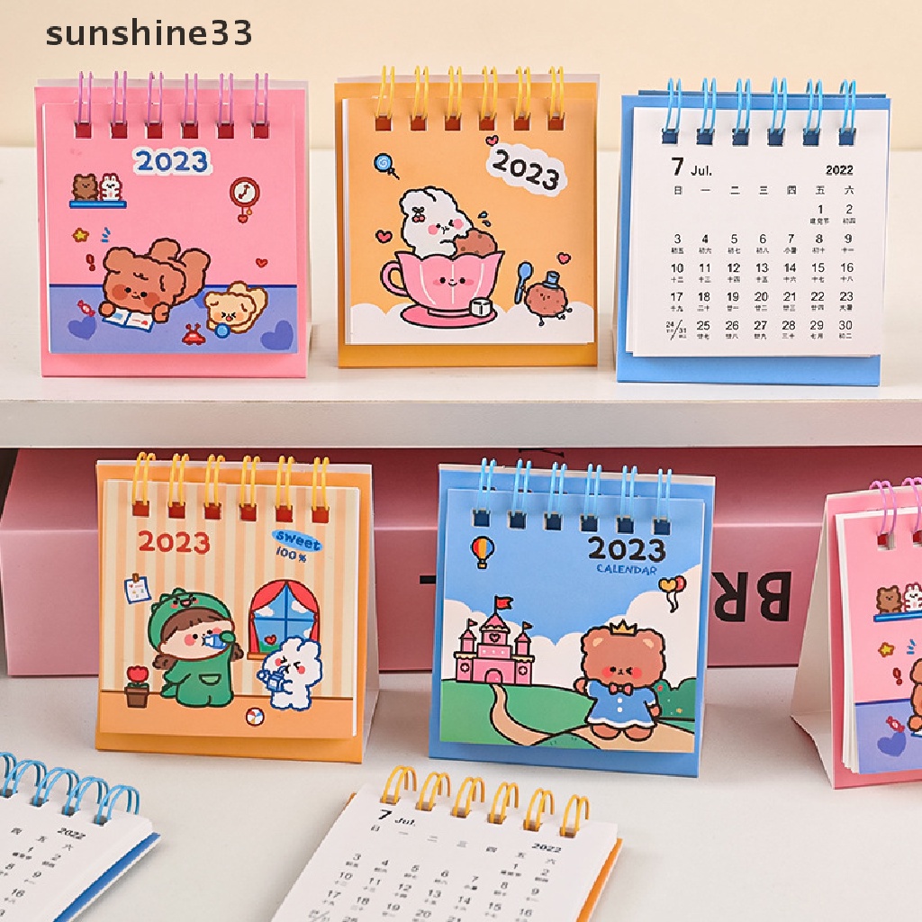 Lịch Để Bàn SU 2023 ins MIni Đơn Giản Hình Thỏ Chó Dễ Thương Dùng Lên Kế Hoạch Hàng Ngày