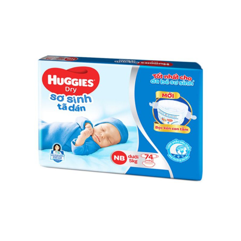 Bỉm tã dán sơ sinh Huggies newborn Nb74