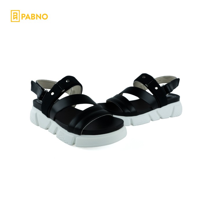 [ẢNH THẬT] Giày sandal nữ thể thao quai chéo, đế cao kiểu dáng cao cấp 3 quai 2 màu sang trọng PABNO - PN13013