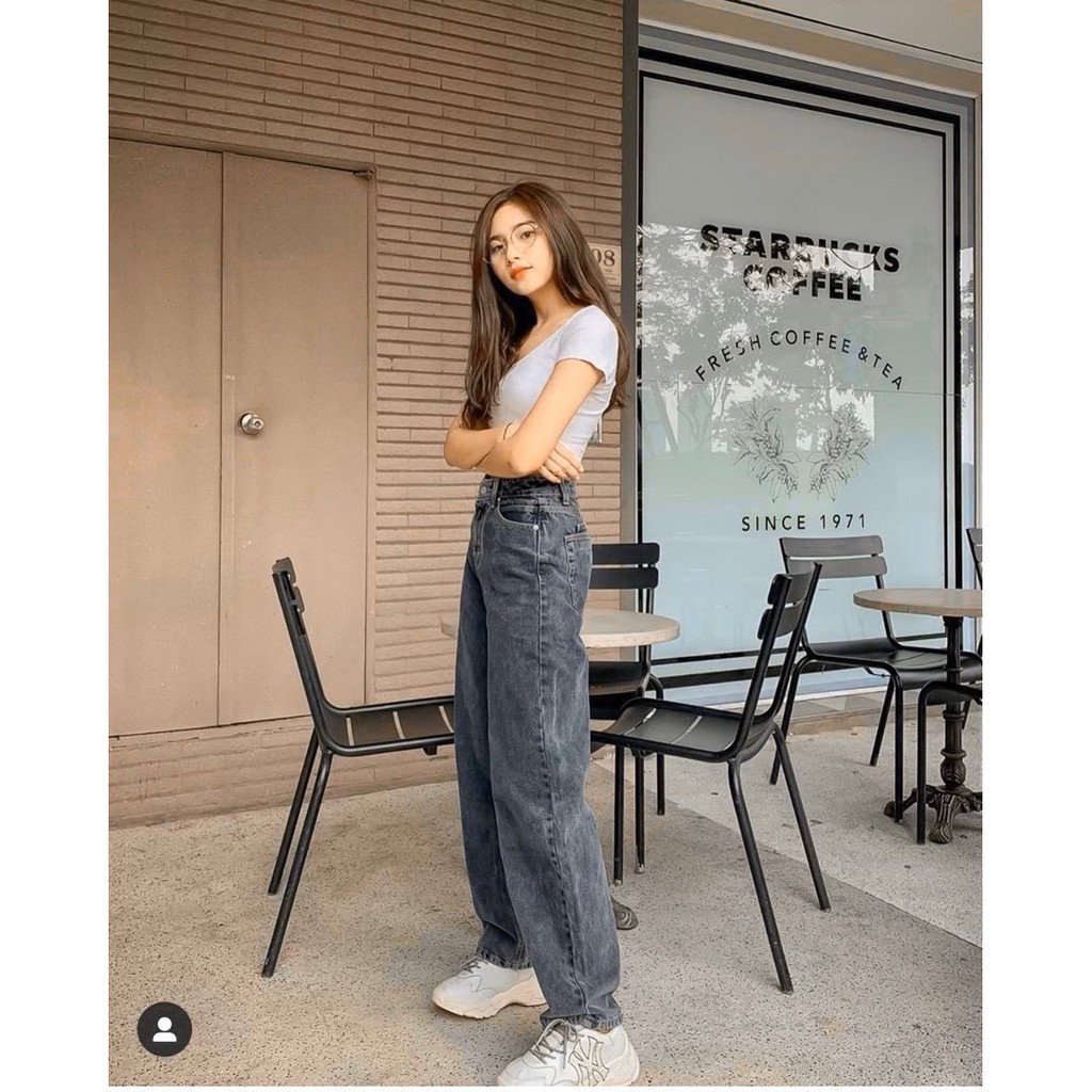 [Ảnh Thật] Quần Jeans Nữ Ống Rộng 3002